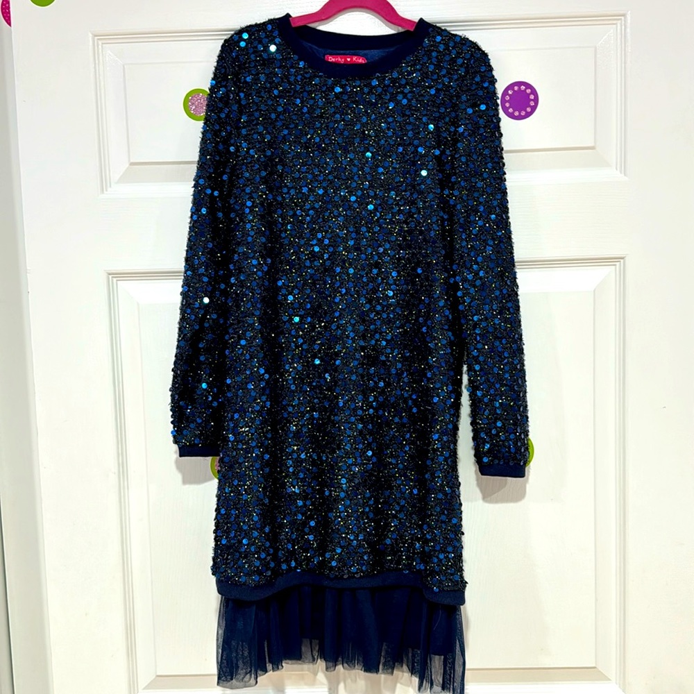Gorgeous Derby Kids girls sequin tulle dress size 12-14